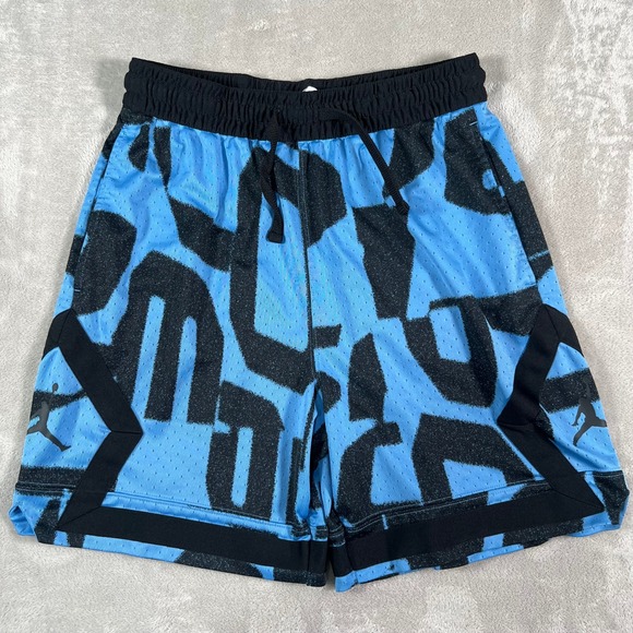 Jordan Other - Jordan Basketball Shorts Youth Size Medium Blue Black Dri-FIT Graphic Mesh Gym